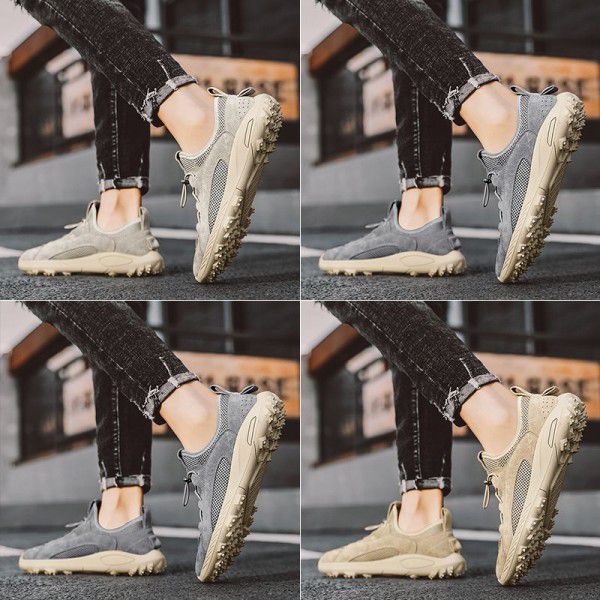 New High Quality Mesh Men's Shoes Breathable Pig Skin Outdoor Sports Casual Shoes Men's Fashion Thin Lightweight Fashion Shoes 