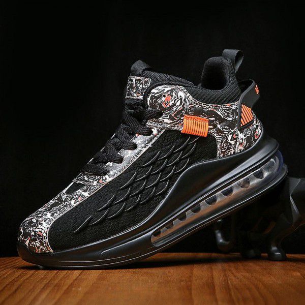 New men's casual spring and autumn running shoes, sports shoes, fish scale men's breathable shoes 
