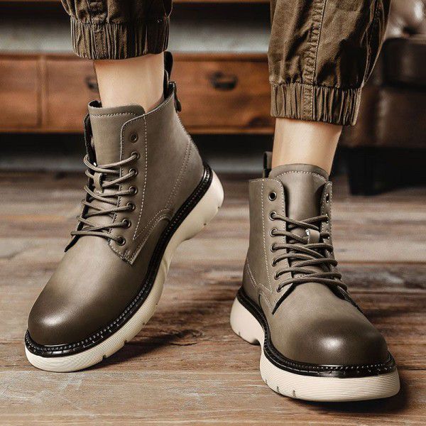 Men's shoes, autumn and winter trends, high top ca...