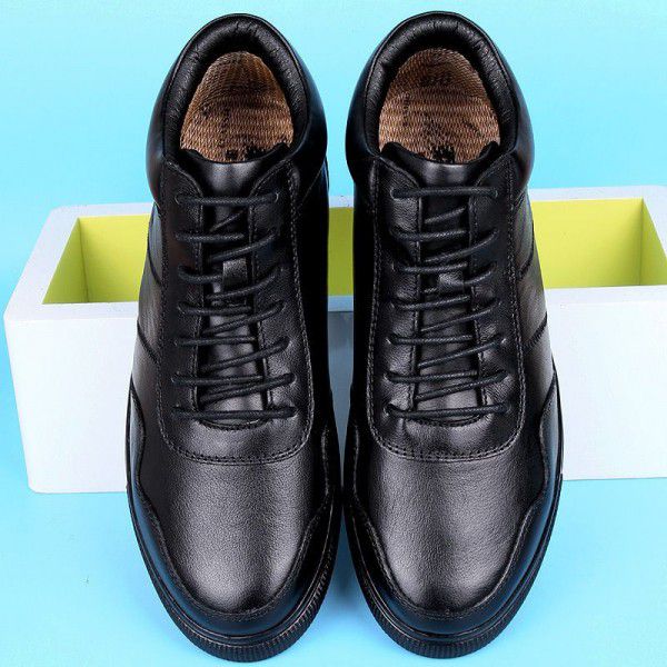Autumn New Top Layer Cowhide Martin Boots Large High Top Men's Business Leather Boots 
