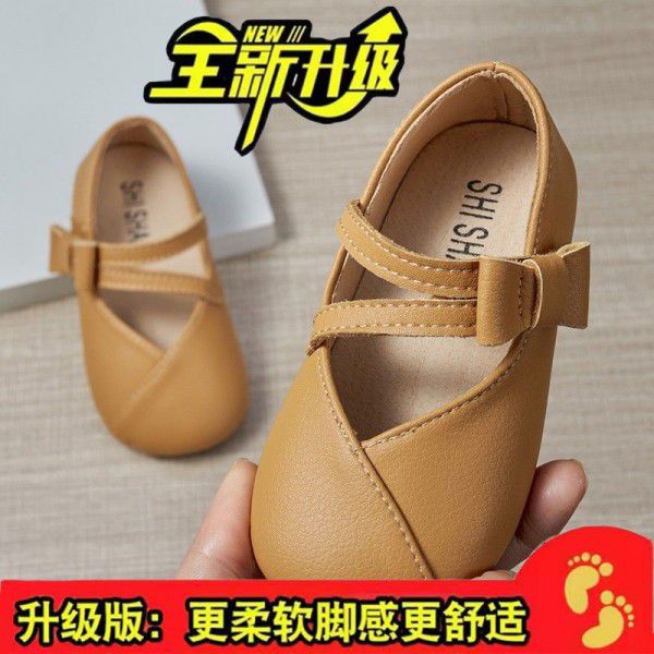 Girls' New Princess Shoes Spring and Autumn Season Shoes Children's Baby Anti slip Leather Breathable Soft Sole Single Shoes Baby Walking Shoes 