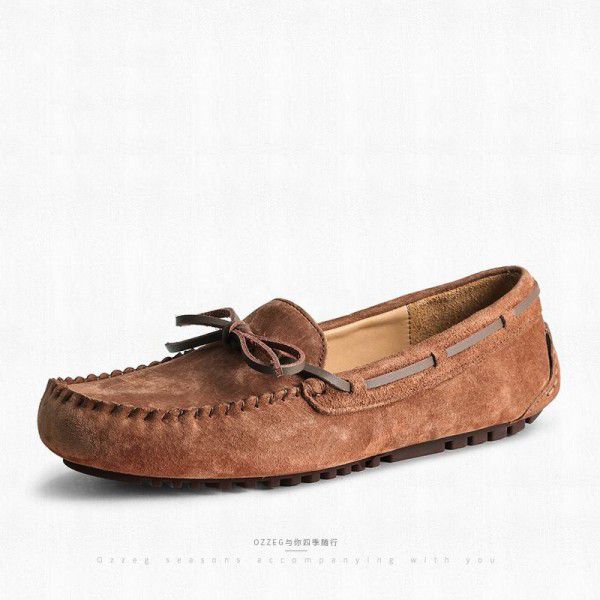 Spring and Summer New Women's Flat Bottom Bow Top Layer Casual Single Shoe Women's Baotou 