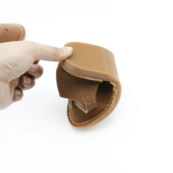Retro Spring New Hollow Soft Sole Korean Children's Little Leather Shoes Baby Sandals 