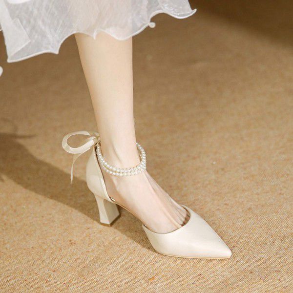 New Versatile High Heels Women's Thick Heels Hollo...