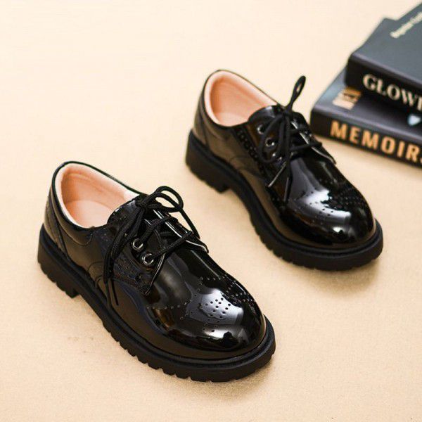 Children's leather shoes, boys' middle and high sc...