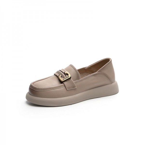 Top layer cowhide soft soled grandma's shoes for women's new casual shoes, genuine leather flat sole single shoes for women's mother's shoes 