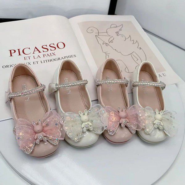 Spring Girls' Leather Shoes Soft Sole Comfortable Flat Shoes Cartoon Princess Shoes Casual Shoe Trend 