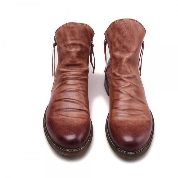 Autumn Martin boots, British style men's boots, retro leather boots, Korean version, men's high top work clothes, men's shoes 