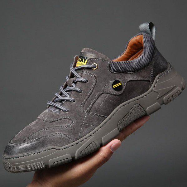New Men's Shoes Spring and Autumn Genuine Leather Sports Casual Shoes Soft Top Soft Sole Leather Shoes British Martin Boots Fashion Shoes 
