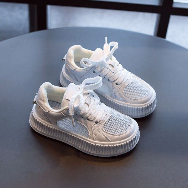 Children's Little White Shoes Spring/Summer New Children's Shoes Korean Edition Girls' Soft Sole Low Top Board Shoes Boys' Casual Shoes Mesh Shoes 