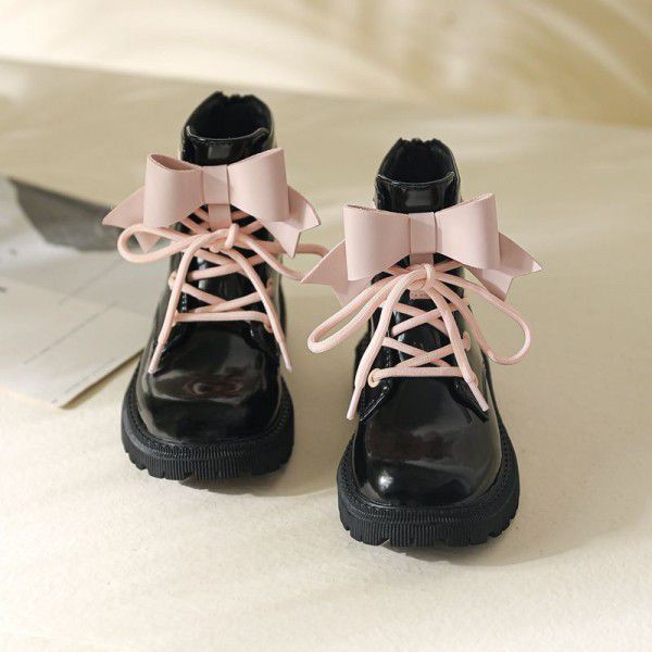 Girls' shoes Martin boots Spring and Autumn new princess single boots Children's winter leather boots Soft baby short boots 