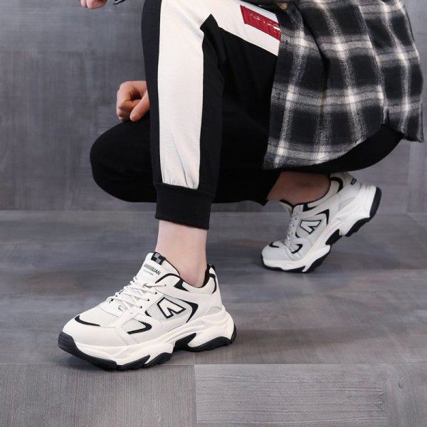 Seasonal New Versatile Couple Breathable Thick Sole Women's Shoes Sports Shoes Casual Elevated Shoes 