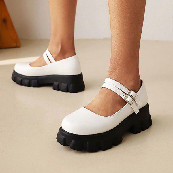 Spring thick sole single shoe women's muffin shoes 