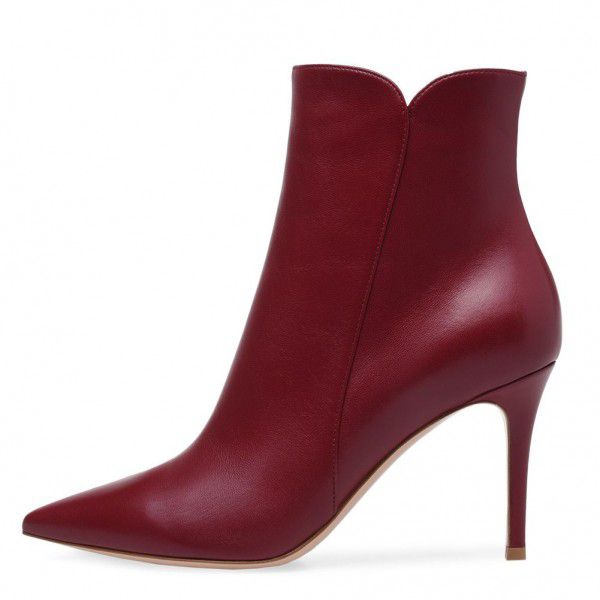 Women's pointed toe ultra high heel zippered ankle boots Spring and Autumn styles 