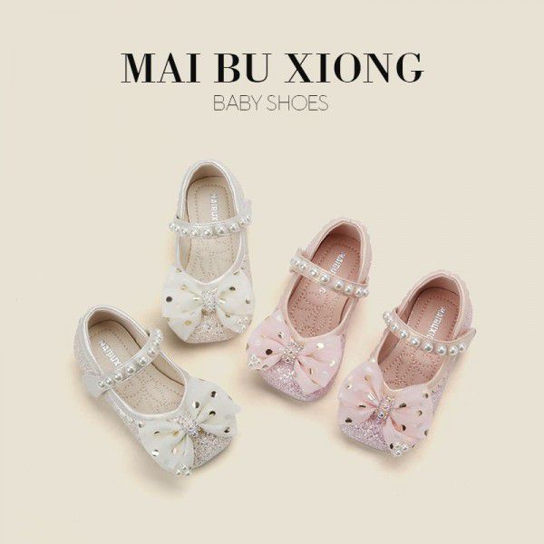 Girls' Korean version small leather shoes, childre...