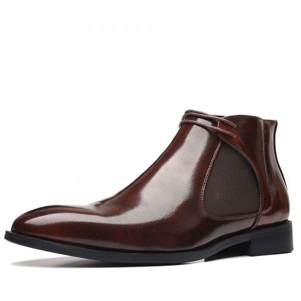 New men's large fashion trend Chelsea boot foot sets British casual leather boots pointy 