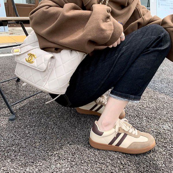 Genuine leather small white shoes for women, retro casual sports board shoes, German training shoes for women 