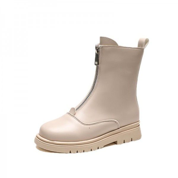 Girls' Boots Spring and Autumn New Mid Sleeve Martin Boots Children's Plush Short Boots Princess 