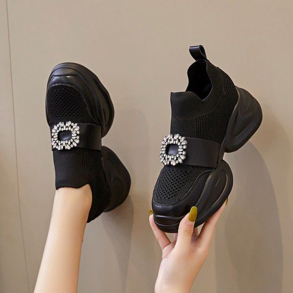 Women's Korean version low cut shallow square buckle casual shoes 