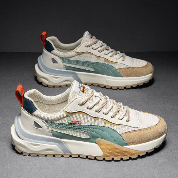 Men's shoes, breathable and trendy in summer, increase in height, thick soles, and high-quality men's versatile dad trendy shoes 