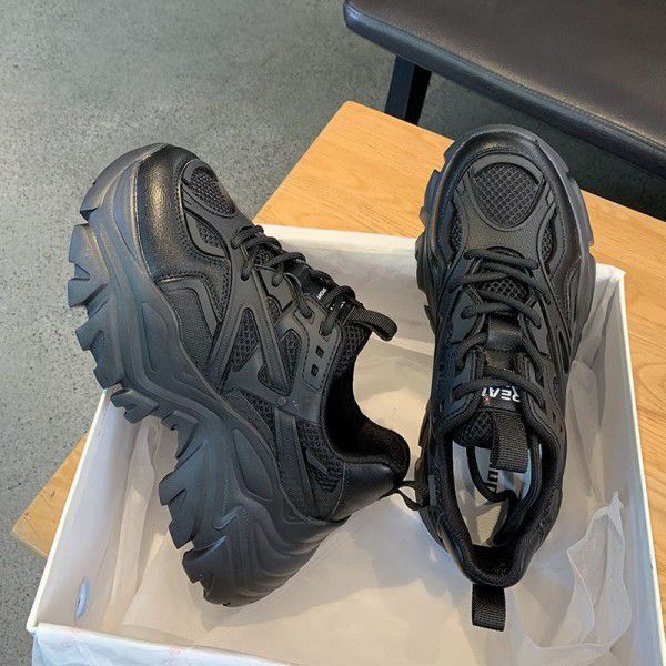 Breathable mesh spring new black versatile casual sports shoes 