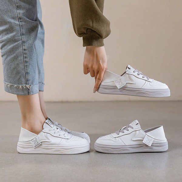 Spring/Summer Genuine Leather Soft Sole Comfortable, Breathable, Casual Dissolved Shoes Lightweight Student Board Shoes 