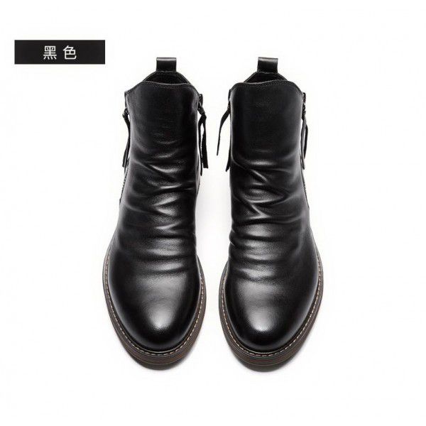 Autumn Martin boots, British style men's boots, retro leather boots, Korean version, men's high top work clothes, men's shoes 