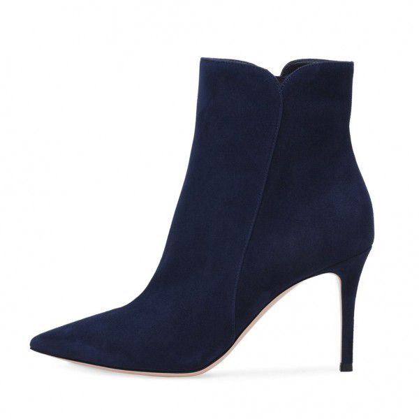 Women's pointed toe ultra high heel zippered ankle boots Spring and Autumn styles 