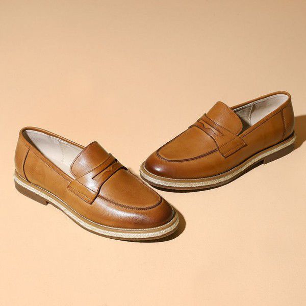 Spring and summer new leather soft sole cowhide ve...