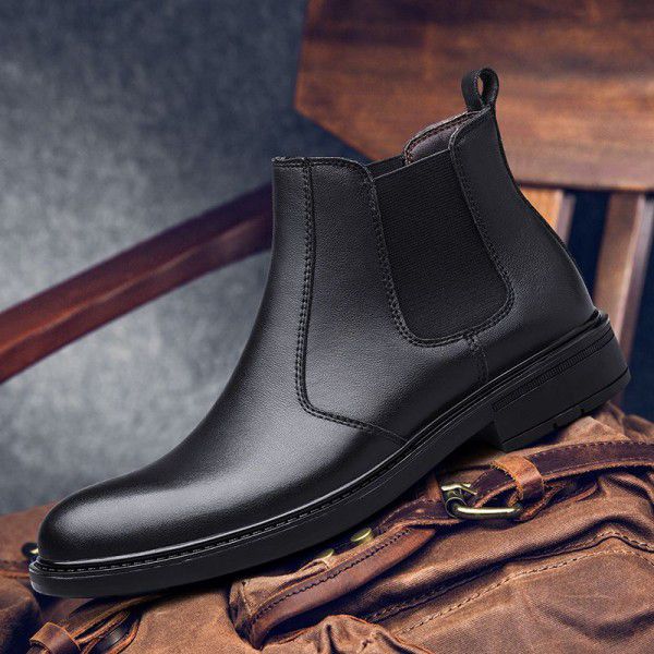 Chelsea Men's Boots Versatile British Martin Boots Men's Fashion China Bond Cross border Work Wear High Top Leather Shoes 