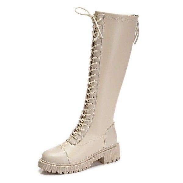 Genuine leather boots for women in winter, new style plush thick soled boots, casual thick heels, thin boots, versatile boots for children 
