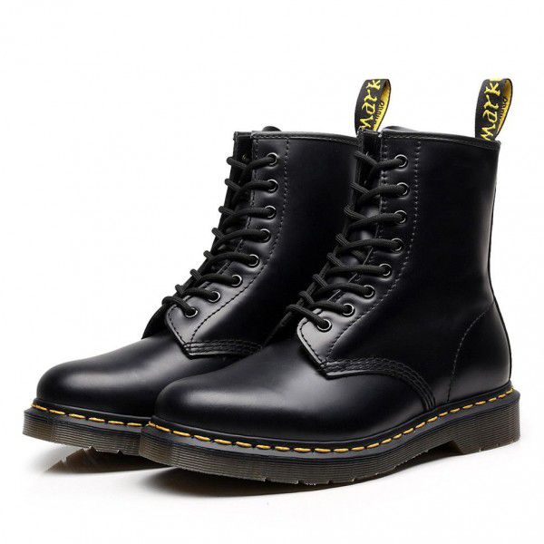 Martin Boots Women's British Style Couple Short Boots Men's and Women's Genuine Leather Boots Round Toe Trend Motorcycle Work Dress Shoes 