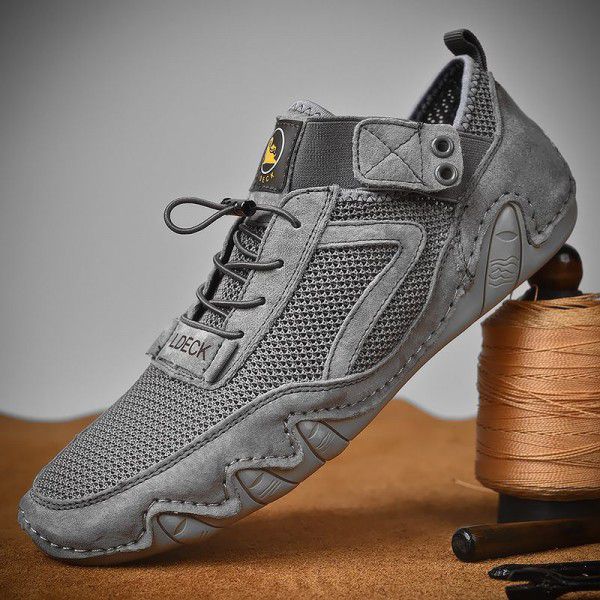 New Summer Mesh Shoes Mesh Face Fashion Casual Shoes Hollow out Shoes Men's Leather Shoes 