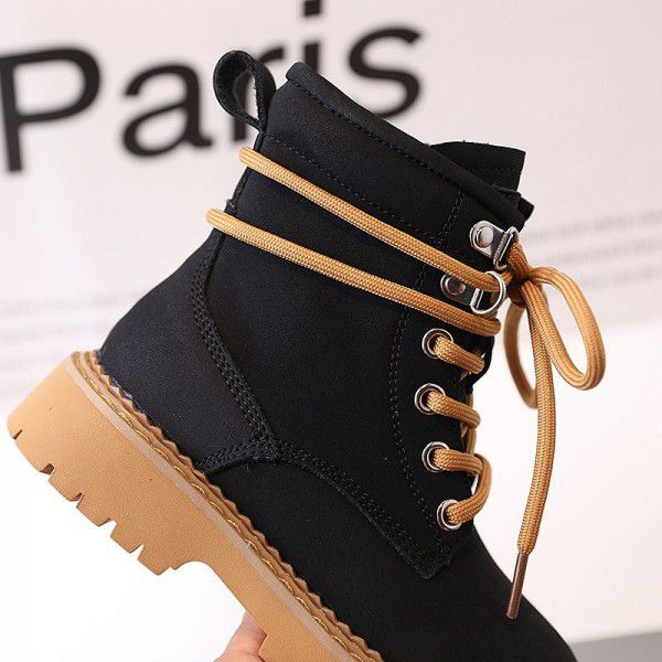 Autumn New Children's Boots Girls' English Style Black Martin Boots Boys' Genuine Leather Mid Sleeve Short Boots Fashion Single Boot 