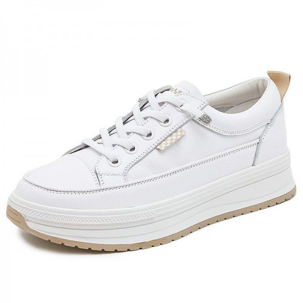 New Spring and Autumn Genuine Leather Fashion Little White Shoes Versatile Casual Board Shoes 