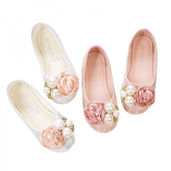 Girls' Princess Shoes Children's Leather Shoes Flower Dress Baby Shoes 