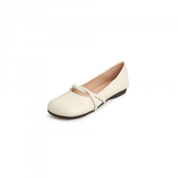 Vintage Comfortable Sheepskin Shoes Flat Sole Single Shoes Spring/Summer New Style Matching Skirts and Jeans 