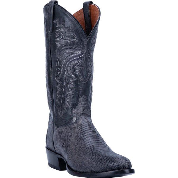 New Mid Heel Embroidered Large Men's Mid Barrel Knight Boots 