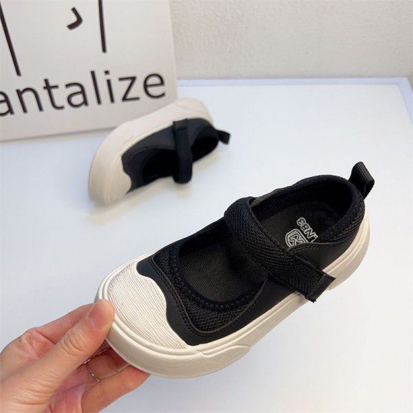 Spring New Mary Jane Half Pack Children's Board Shoes Velcro Girls' Canvas Shoes 