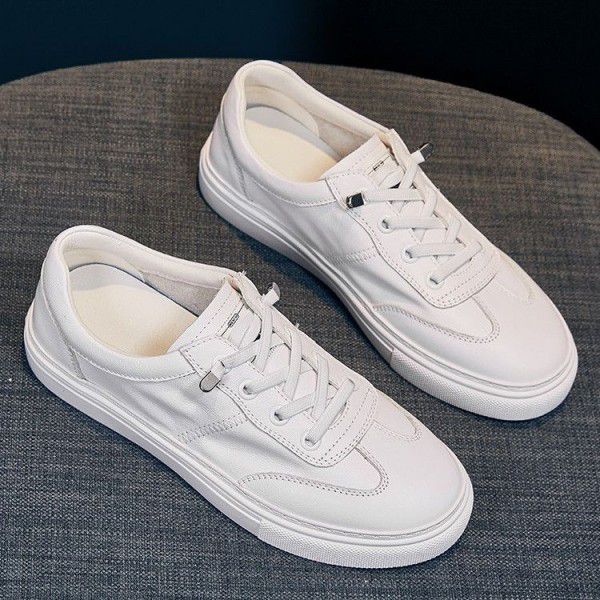 Genuine leather small white shoes for women's new ...