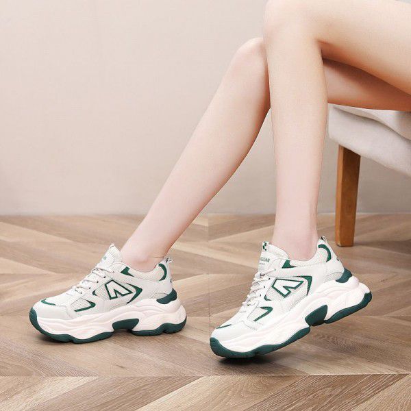 Seasonal New Versatile Couple Breathable Thick Sole Women's Shoes Sports Shoes Casual Elevated Shoes 