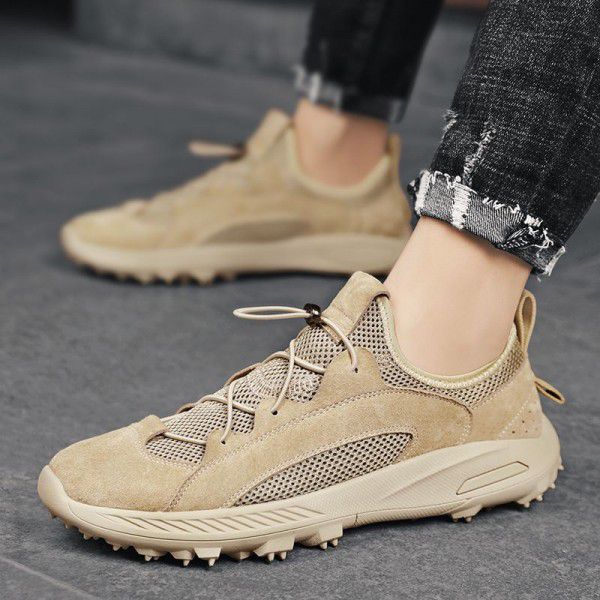New High Quality Mesh Men's Shoes Breathable Pig Skin Outdoor Sports Casual Shoes Men's Fashion Thin Lightweight Fashion Shoes 