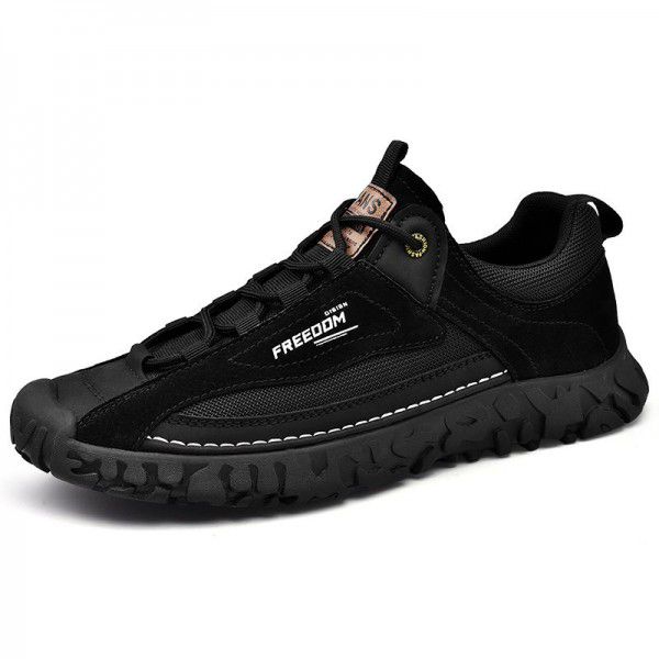 Thick soled casual construction shoes for men's mountaineering shoes 