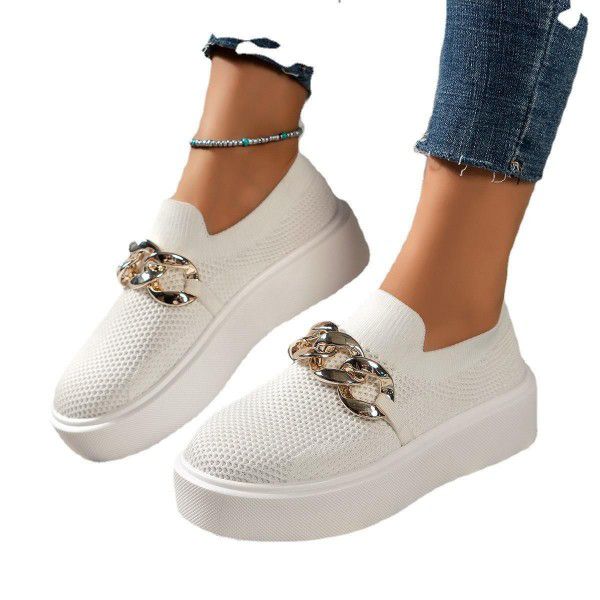 Summer New Women's Flat Bottom Sports Shoes Casual Shoe Mesh 