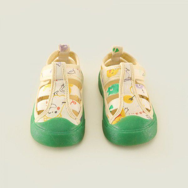 Children's Shell Children's Clothing Summer New Children's Little Monster Shoes Durable, Non slip, Hollow out Baby Canvas Shoes Breathable 