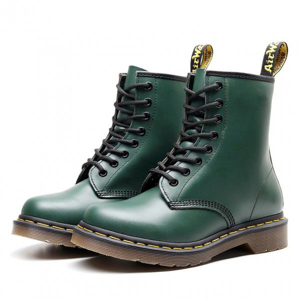 Martin Boots Women's British Style Couple Short Boots Men's and Women's Genuine Leather Boots Round Toe Trend Motorcycle Work Dress Shoes 