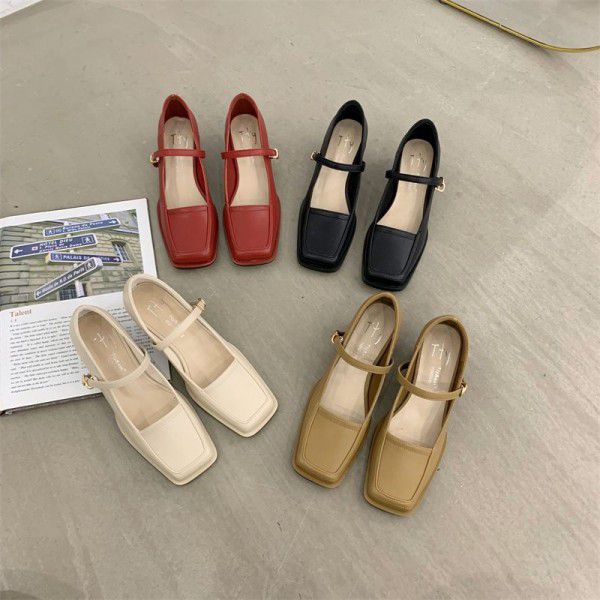 Red Mary Jane Shoes Women's Shoes Spring and Autum...