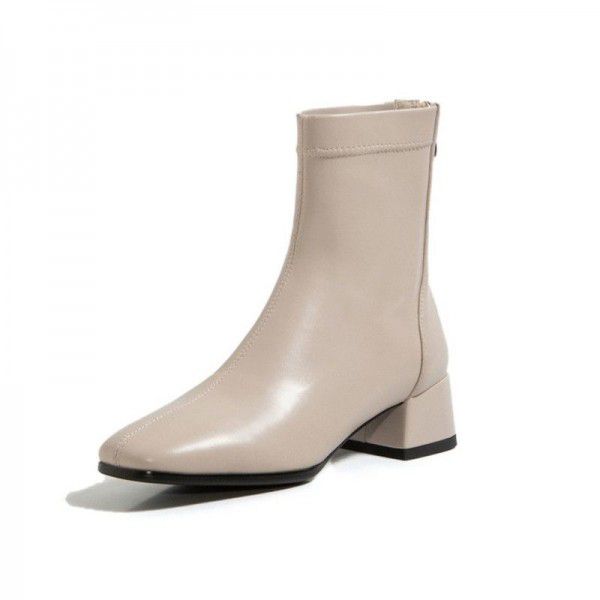 Martin Boots Women's Thick Heel Thin Boots Middle Heel 