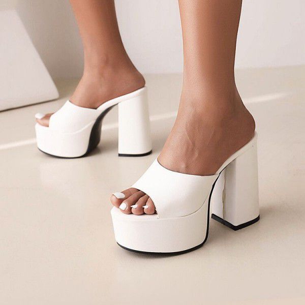 Sexy Summer Waterproof Platform Thick Heel High He...