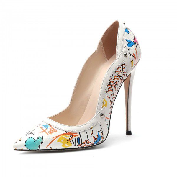 Steel pipe slim high heel splicing jump color fash...